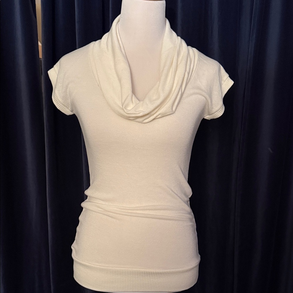 Chic Cream Cowl Neck Sweater